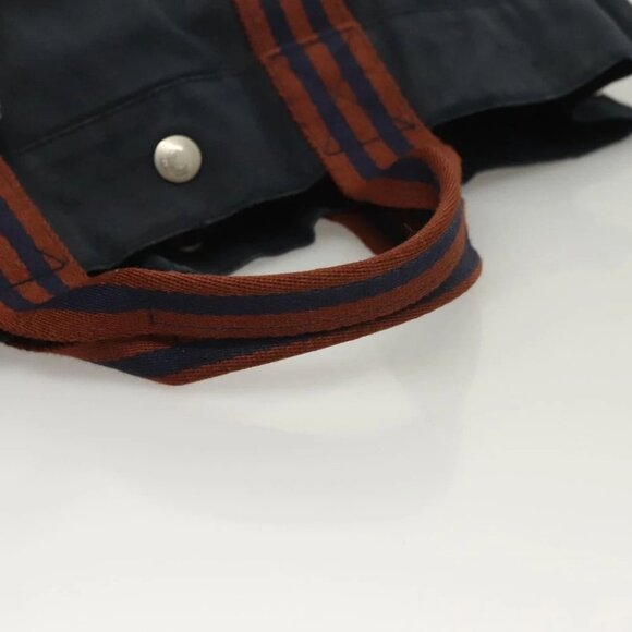 HERMES Fourre Tout MM Hand Bag Canvas Navy Auth ti3265 - Picture 2 of 16